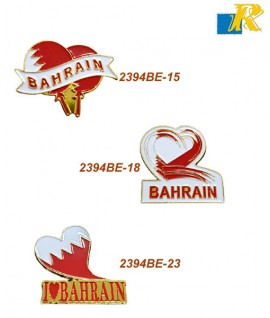 Bahrain Flag Metal Badge - Magnet