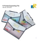 TRANBO 13 Pockets Expanding File With Handle& Lock  Document Organizer for Travel School Office | Item No. SP213A4