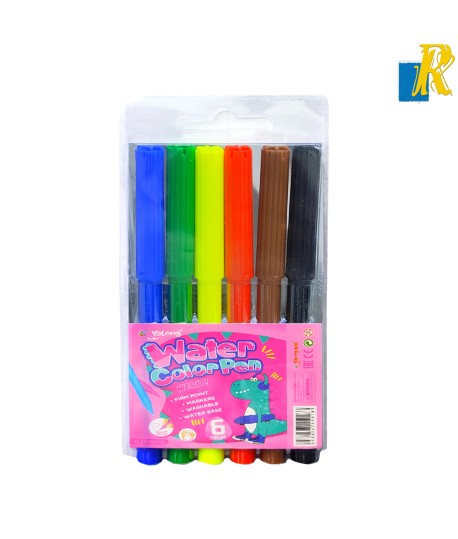 Yalong To Go Washable Water Color Pen Pack Of 6 Pens - Multi Color Item No.YL221803-6