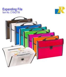 13 Pockets Expanding File With Handle & Lock  Document Organizer for Travel School Office | Item No. CY8421TM
