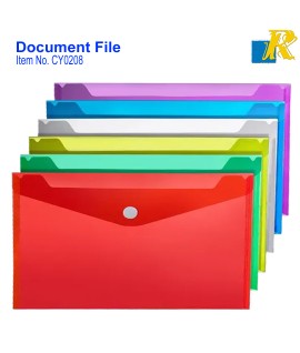 Poly-Plastic  Documents File Storage Bag with Snap Button Set of 12Pcs Certificate File Folder (Multicolor)  | Item No. CY0208