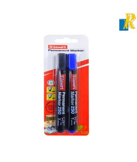 Luxor Permanent Marker 250 Pack of 2 Pens Blue & Black Art No.3450/2BC
