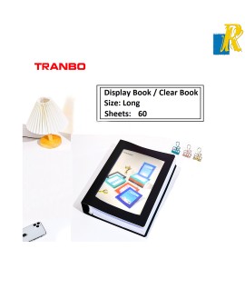 TRANBO Plastic Clear Plastic Cover Presentation Display File Folder 60 Pockets A4 Size Black Item No.Q60