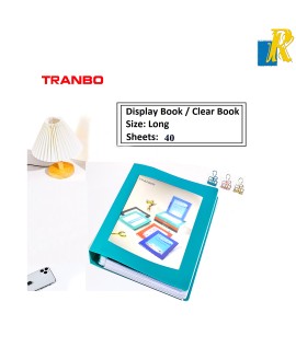 TRANBO Plastic Clear Plastic Cover Presentation Display File Folder 40 Pockets A4 Size Black Item No.Q40