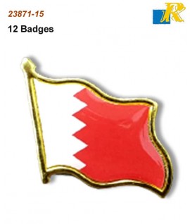 Bahrain Flag Badge enamel lapel pin (12 Badges)