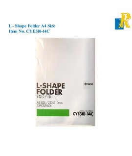 Chanyi A4 Size L-Shaped Folder Pack of 12 Transparent Plastic Container Item No.CYE310-14C