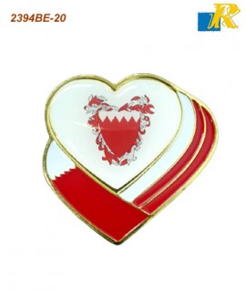 Bahrain Flag Metal Badge - Magnet