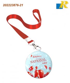 Bahrain National Day Flat Strap Lanyard with Swivel Hook Clip