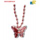 Bead Necklace with Butterfly Sequin Pendants & Bahrain Emblem
