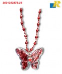 Bahrain Emblem - Bead Necklace with Butterfly Sequin Pendants