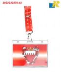 Bahrain National Day Lanyard with Clear Crystal Plastic Name Badge Holder