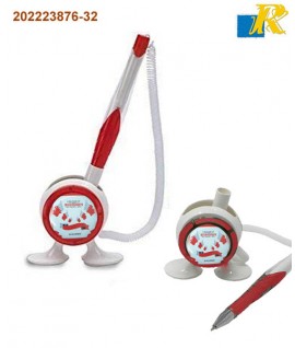 Ball Pen Stick On Base with Stretch Coil Holder Spring Attached Stand for Office, Bank etc with Bahrain National Day Logo