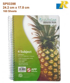 Sinarline 4 Subject University NoteBook 160 Sheets 24.2 x 17.8 cm