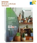 Sinarline 4 Subject University NoteBook 160 Sheets 27.9 x 21.5 cm