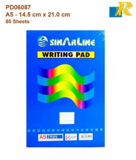 Sinarline Writing Pad - A5 -  80 Sheets 14.5 x 21.0 cm