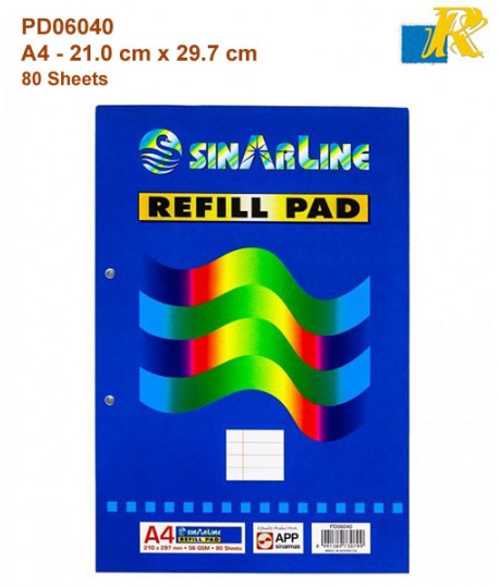 Sinarline Flipover Pad - Refill Pad - A4 -  80 Sheets 21.0 x 29.7 cm