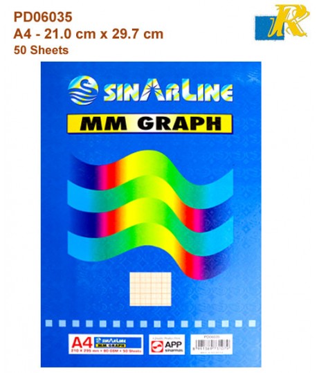 Sinarline MM Graph Pad - Flipover Pad - A4 -  50 Sheets 21.0 x 29.7 cm