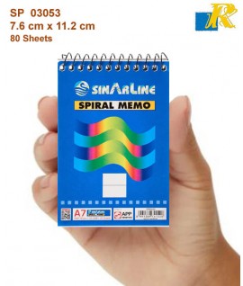 Sinarline Spiral Memo - Notebook - A7  7.6 x 11.2 cm