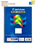 Sinarline Spiral Notebook - 9" x 7" - 22.8 x 17.8 cm 70 Sheets