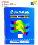 Sinarline Spiral Notebook - 10" x 8" - 25.4 x 20.3 cm  70 Sheets