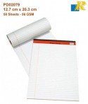 Sinarline Legal Pad - White 5" x 8 "  50 Sheets