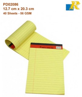 Sinarline Legal Pad - Yellow 5" x 8 "  40 Sheets