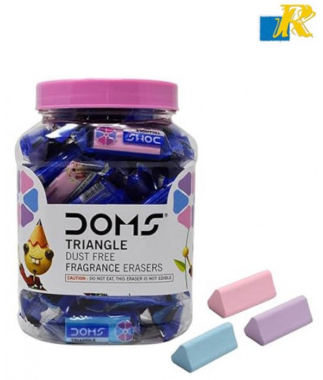 Doms Triangle Dust Free Fragrance Erasers - 37*16*15mm - 50pieces in 1 Bottle (Art No.3480)