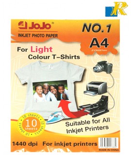 JoJo Inkjet Photo Paper for Light Transfer Paper - Pack of 10 Sheets - 1440dpi (ItemNo. TL150A4 - 1A2)