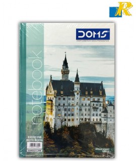 DOMS Hard Bound A4 Ruled Single Line Note Book (Dream House Castle Series) 200 Pages, 29.7x21.0cm (Art No.7899)