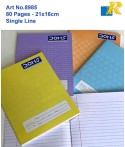 Doms School Note Book | Single Line Book | 80 Sheets | 21x16cm | (Art No.8985)