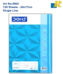 Doms hard Bound Cover School Note Book | 3D Objects| Arabic Ruling Single line |120 sheets | 24 x 17 cm | (Art No.8964)