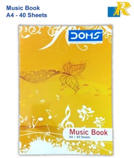 Doms A4 Music NoteBook | A4, 40 Sheets | 29.7 x 21.0cm | Art No. 8979