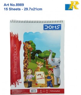 Doms Wiro Drawing Book | A4 29.7x21 cm, Unruled, 15 Sheets | Art No.8989