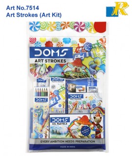 Doms Art Strokes | Art Kit | Perfect Value Pack | Kit for Creative Minds | Combination of 9 Stationery Items Art No.7514