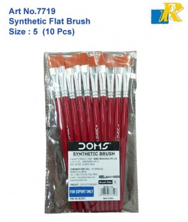 DOMS Synthetic Flat Brush | Size:5 | 10 Pcs | Art No.7719 (Box-7698)