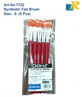 DOMS Synthetic Flat Brush | Size:8 | 5 Pcs | Art No.7722 (Box-7701)