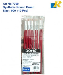 DOMS Synthetic Round Brush | Size:000 | 10 Pcs | Art No.7700 (Box-7679)