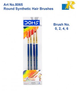 DOMS Artistic Round Synthetic Hair Brushes| 4 Brushes | Art No.8065