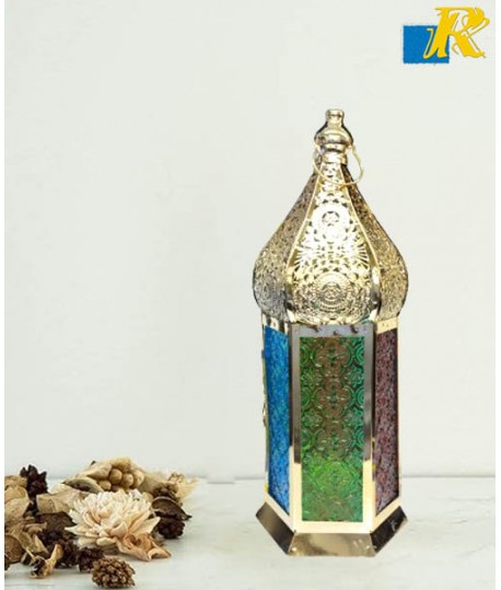 MetalAntique Collection Decorative Beautiful Moroccan Lantern Hanging Lantern, (Size 16x14x41 cm) Item No. JK22014