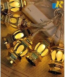 Decoration String 20 LED Lights, Golden Lantern Shape for Festival Party, Item No.6101-8
