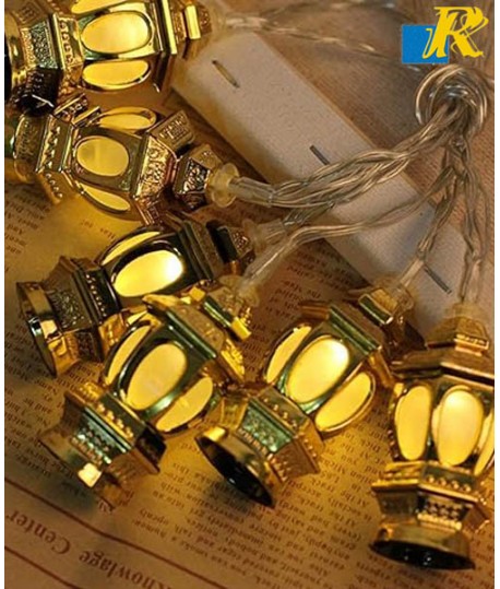 Decoration String 20 LED Lights, Golden Lantern Shape for Festival Party, Item No.6101-8