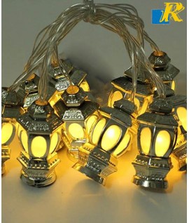 Decoration String 20 LED Lights, Silver Lantern Shape for Festival Party, Item No.6101-8