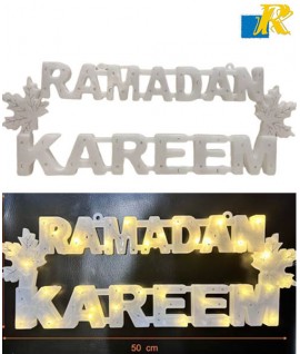 Ramadan Kareem Decorations Ramadan White Letters LED lights ( battery Operate) Item No.2010