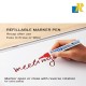 Doms Refilo White Board Marker Pen | Bullet Tip | Non-Toxic & Xzylene Free Ink | Red Ink, Pack of 12(ART NO.8701)
