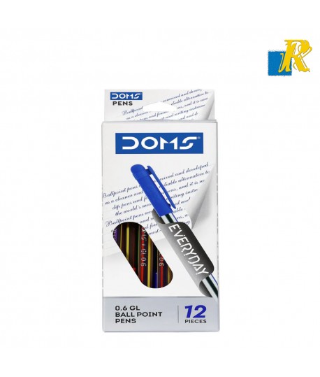 DOMS Every Day 0.6 GL Ball Point Pen RED & BLUE  Pack of 12 Pens Ball Pen(ART NO.3411)