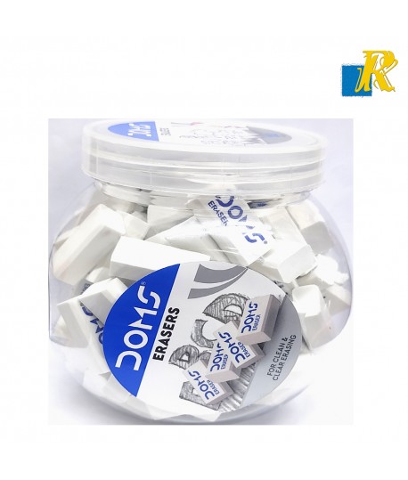 DOMS White Erasers Jar 100 Pcs(ART NO. 3439)