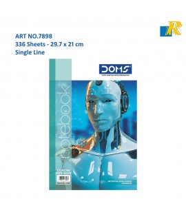 DOMS A4 Single Line Notebook(Artificial Intelligence Series)336 Pages, 29.7x21.0cm (Art No.7898)