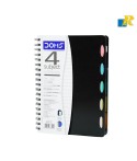 DOMS Polycover 4 Subject Wiro Notebook – 10 x 7Cm, 120 Pages | Pack Of 6(ART NO.1782)