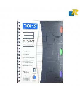 DOMS Polycover 3 Subject Wiro Notebook – 10 x 7Cm, 90 Pages | Pack Of 6(ART NO.1781)
