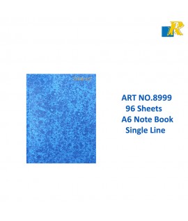 DOMS | A6 Bound/Hard Cover Note Book | Single Line | 96 Pages | Pack of 6(ART NO.8999)